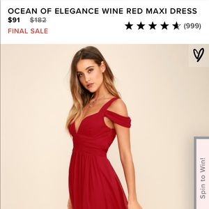 Ocean of elegance wine red maxi dress from Lulu’s